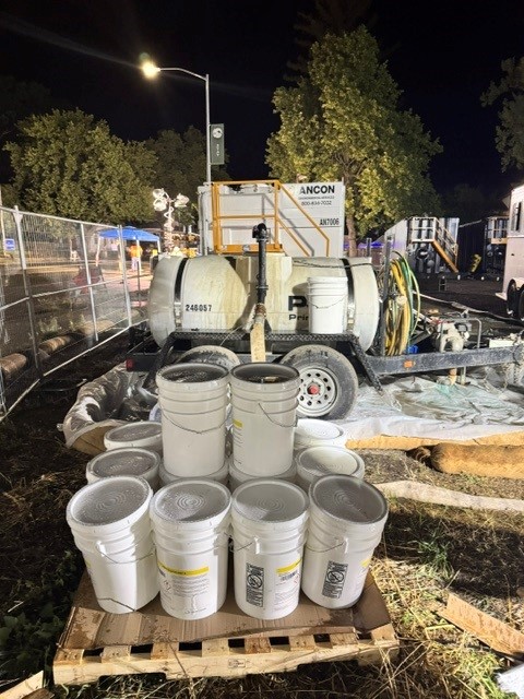 Field implementation activities during a pipeline preservation project in California, USA utilizing ZERUST® corrosion mitigation solutions prior to commissioning.